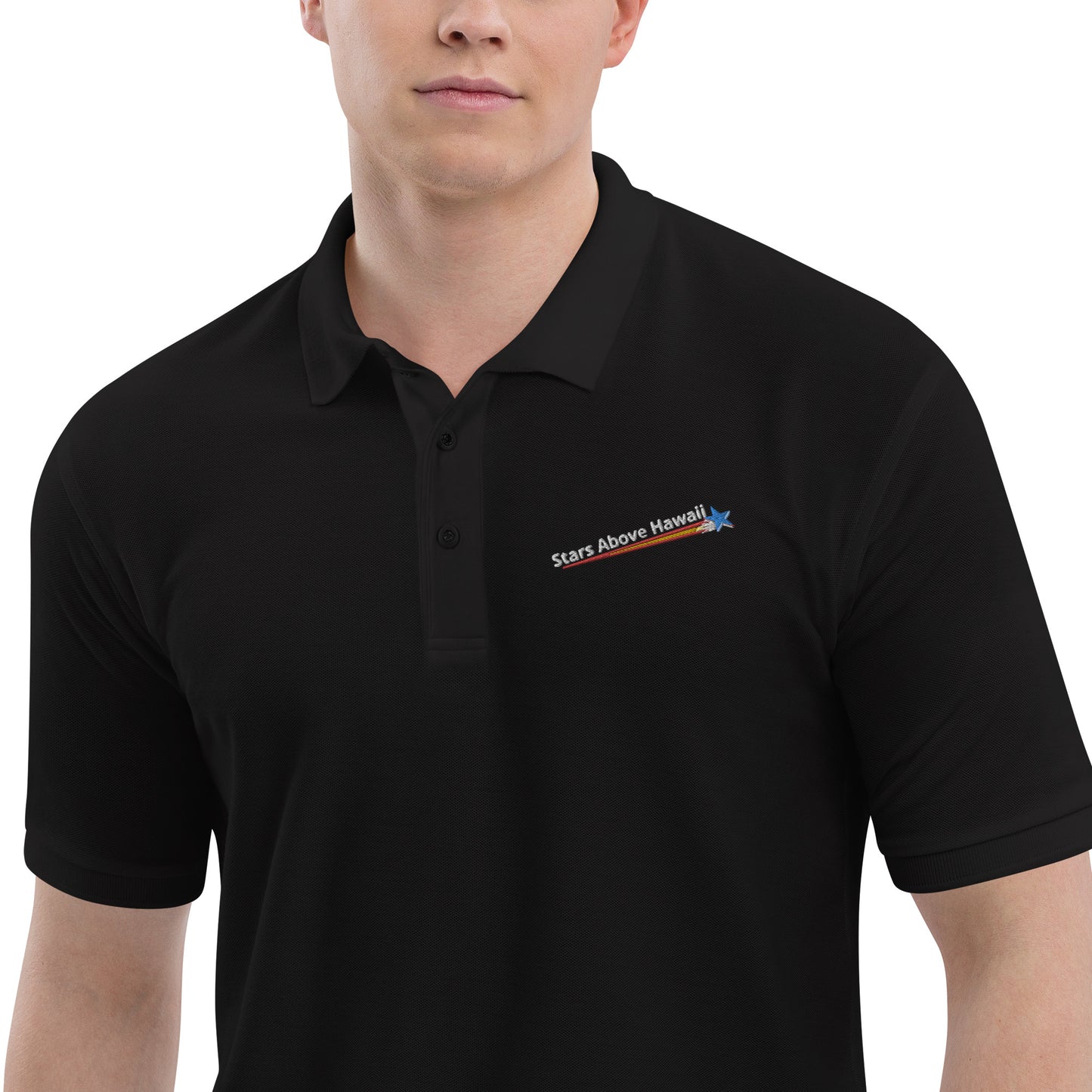 Polo Shirt :: Stars Above Hawaii with Rising Star Branded - Men's Premium